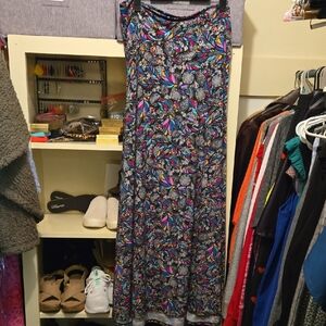 LuLaRoe Women's Maxi Skirt with Vibrant Multicolor Pattern